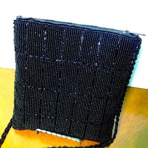 ERMO Classic Black Geometric Beaded Crossbody